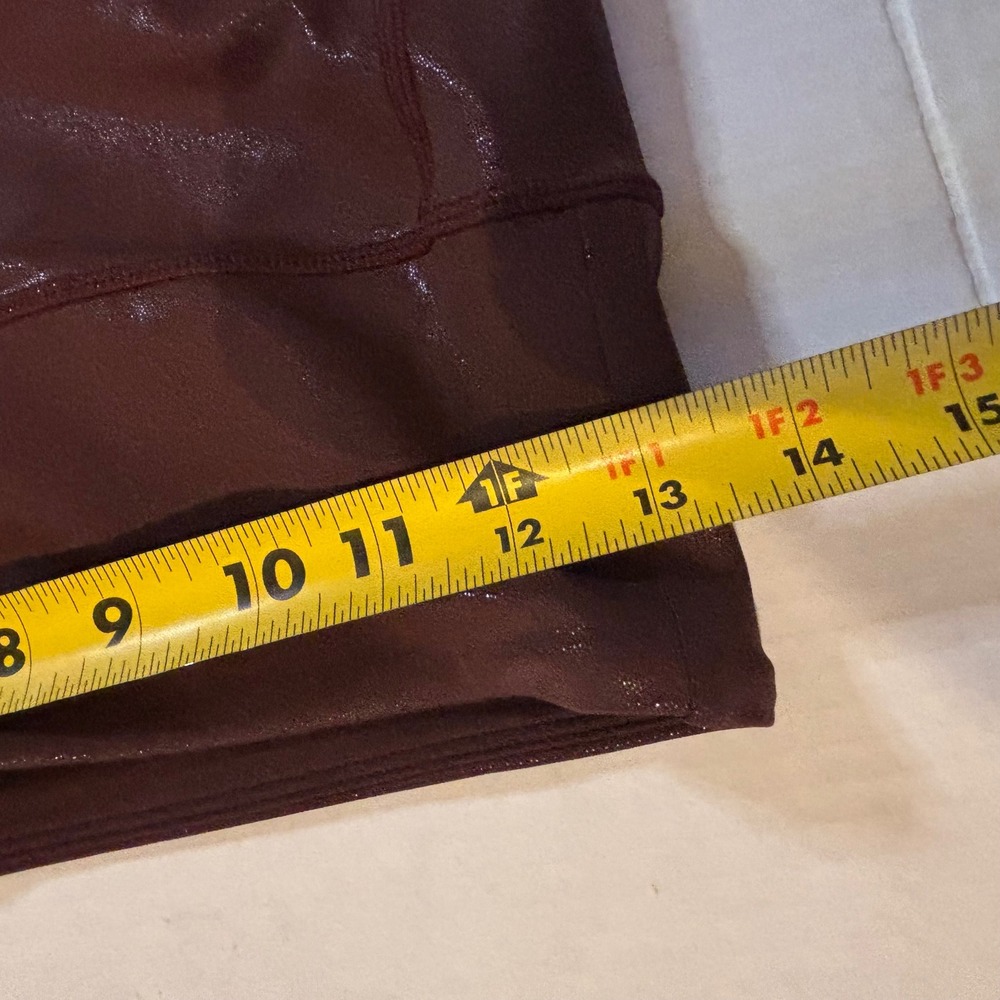 Zyia Active Plum Metallic High Waisted Leggings Side Pockets Size 8-10 Medium - Picture 5 of 7